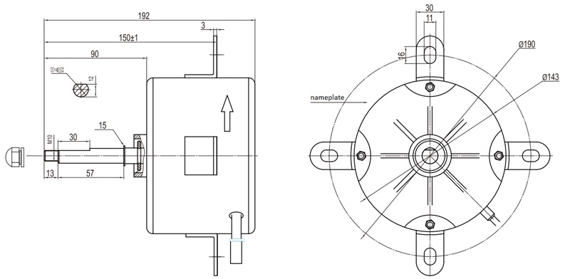 Tamaño del motor de enfriador evaporativo para referencia: motor de enfriador de aire del fabricante de China
